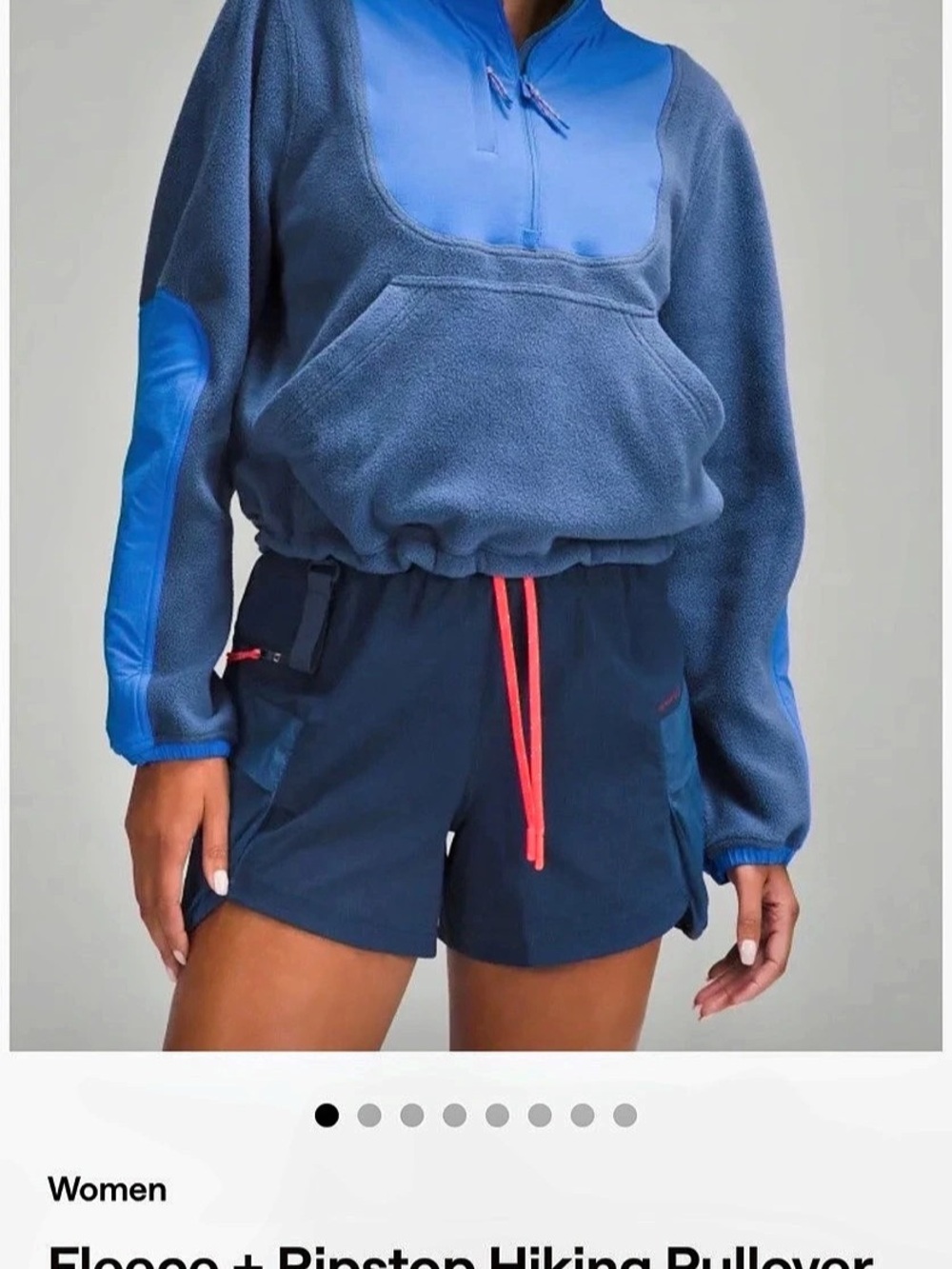 lululemon Fleece + Ripstop Hiking Pullover Blue Size 6